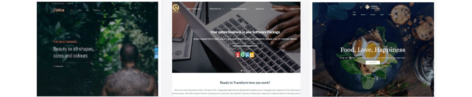 Zoho Sites Creative Website Templates